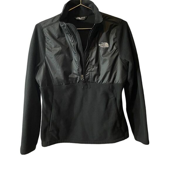 The North Face Insulated 1/4 Zip Black Fleece Top Size MED - Picture 1 of 9
